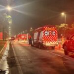 Fiat Punto pega fogo no Eixão Sul; trânsito é desviado
