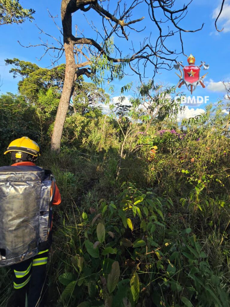 Bombeiros resgatam homem ferido em área rural de Brazlândia